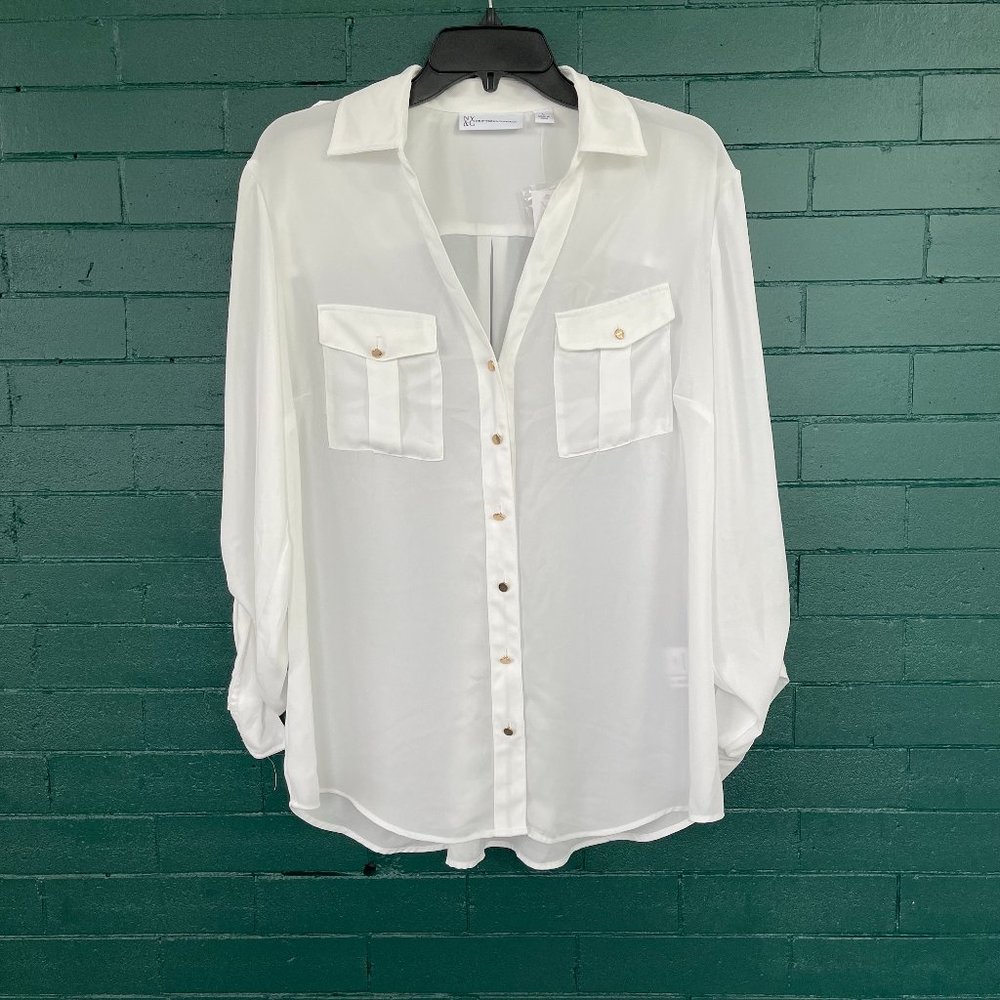 NY&CO White Button Down Shirt
